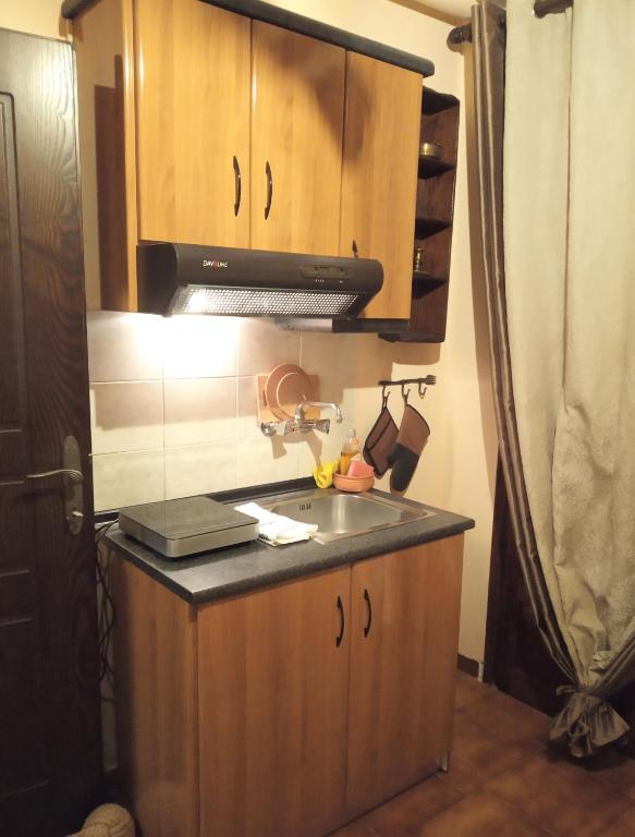 Kuchyň nebo kuchyňský kout v ubytování Athina-Milina