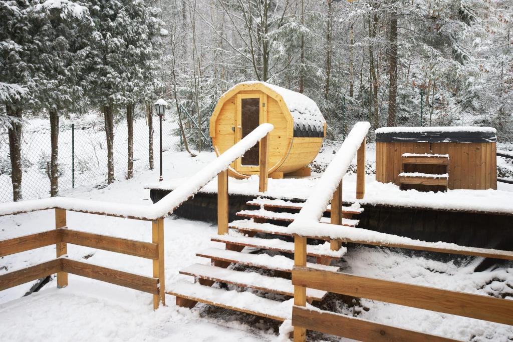 Apartament widokowy z balią jacuzzi i sauną na wyłączność - Sikorówka - Dobre Miejsce v zimě