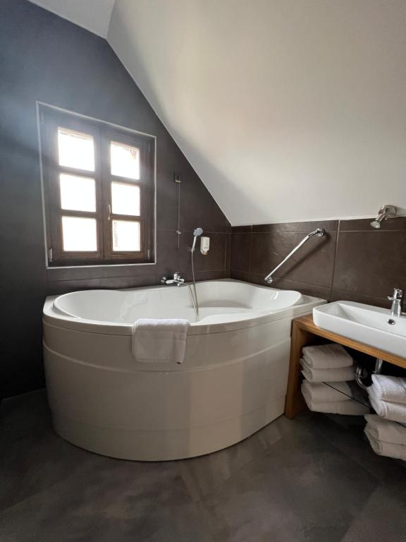 Koupelna v ubytování Hotel Strk