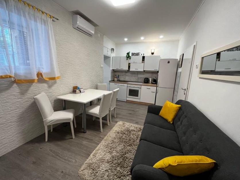Kuchyň nebo kuchyňský kout v ubytování Apartman Plasse