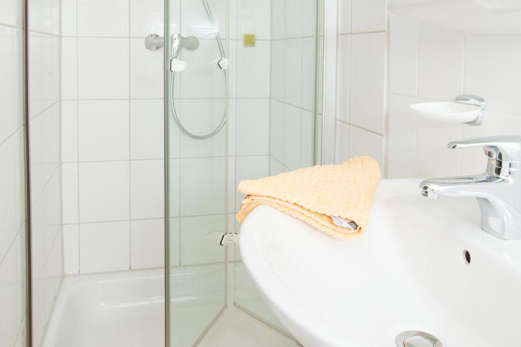 Koupelna v ubytování Gästehaus Schechter