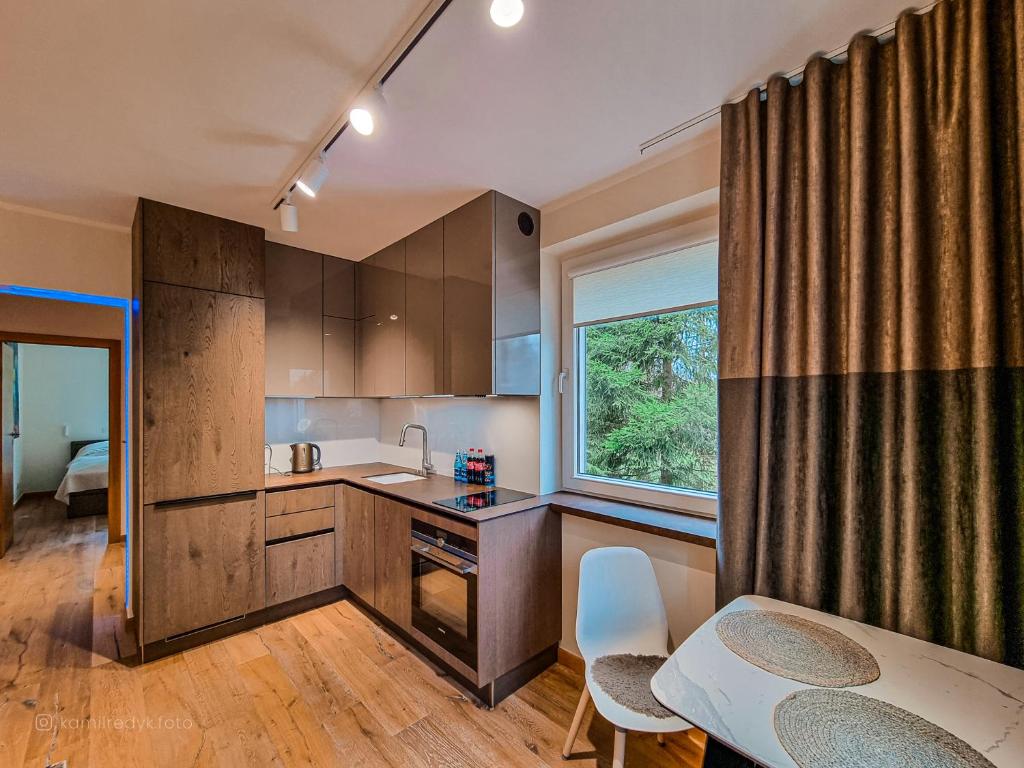 Kuchyň nebo kuchyňský kout v ubytování Apartament VIP PROMENADA