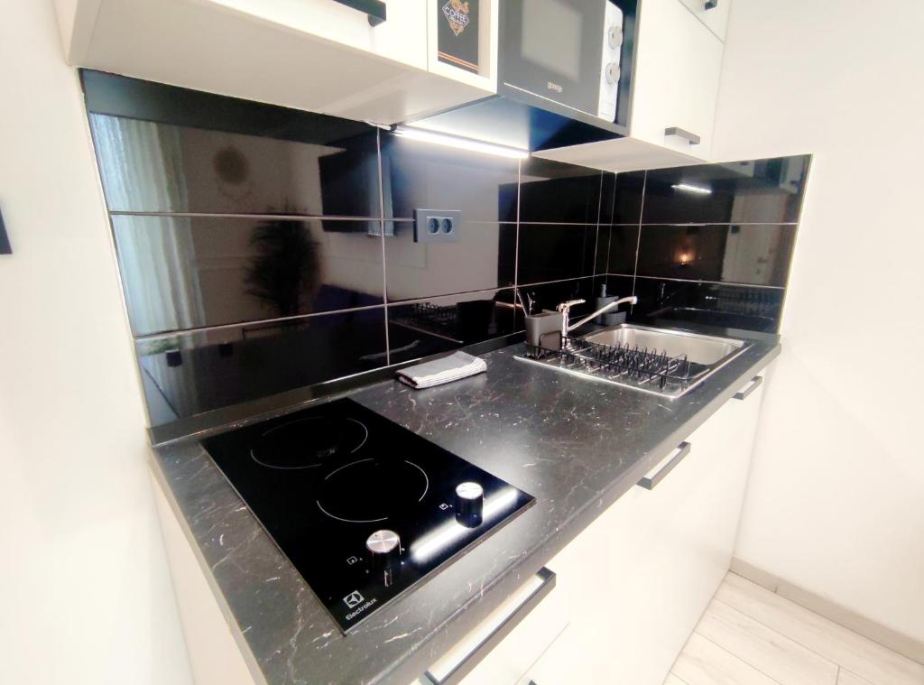 Kuchyňa alebo kuchynka v ubytovaní Alegra Apartments Center