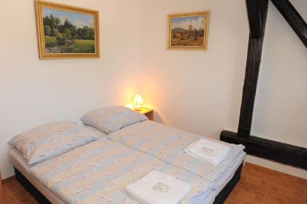 Postel nebo postele na pokoji v ubytování Penzion Polnička