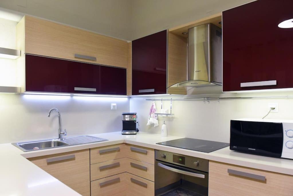 Kuchyň nebo kuchyňský kout v ubytování Nefeli House Syros