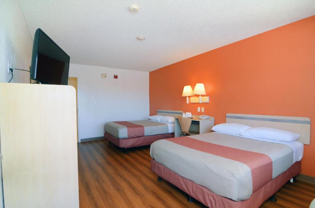 A room at the Motel 6 - North Palm Springs, CA.