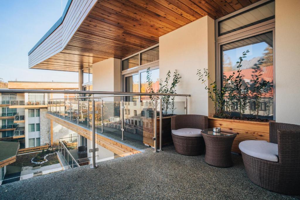 A balcony or terrace at Apartmány Tatry