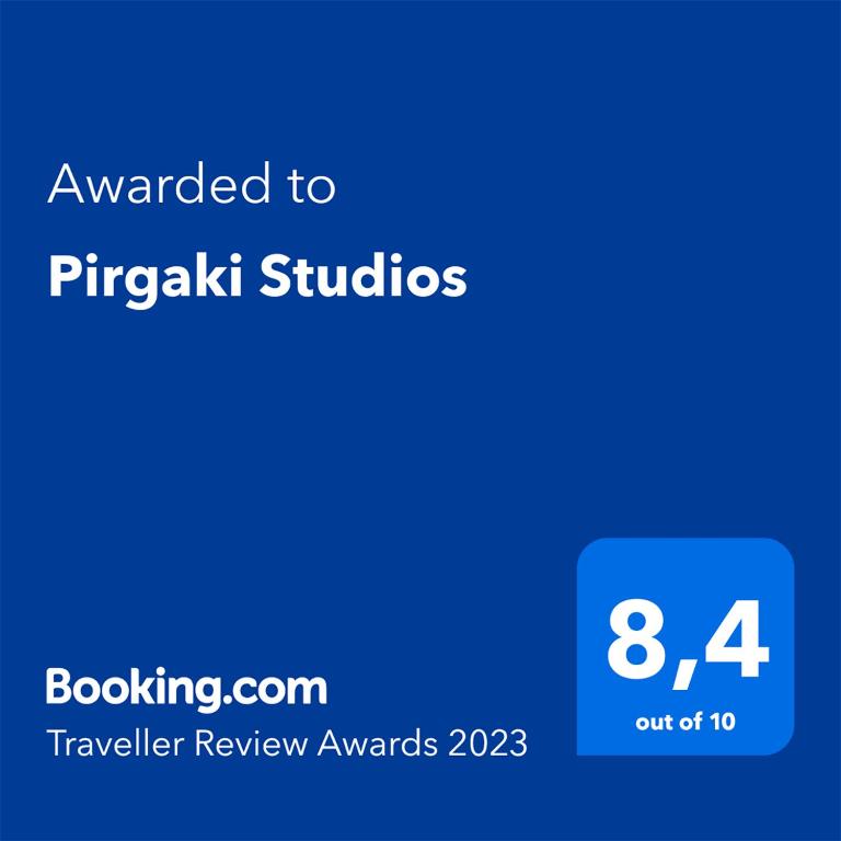 Certifikát, ocenenie alebo iný dokument vystavený v ubytovaní Pirgaki Studios
