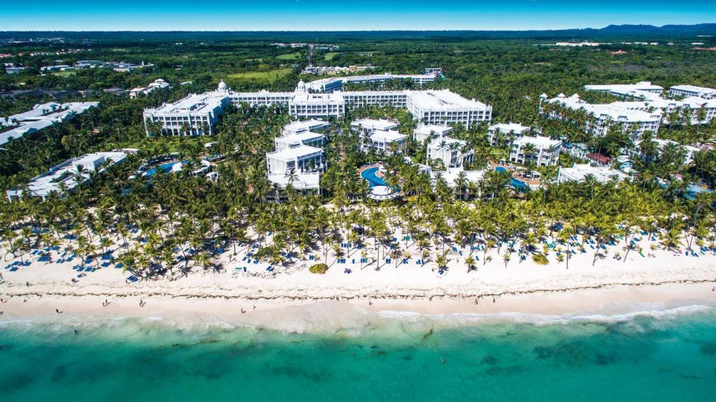 an aerial view of a resort on the beach at Riu Palace Bavaro - All Inclusive in Punta Cana