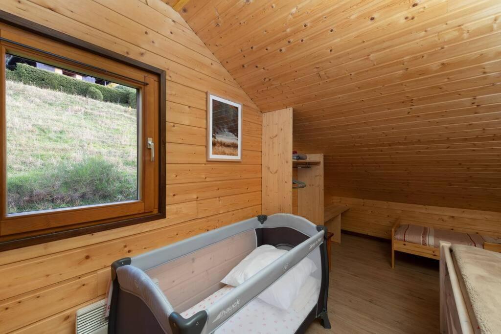 Posedenie v ubytovaní Chalet avec sauna, magnifique vue et à 400m des pistes