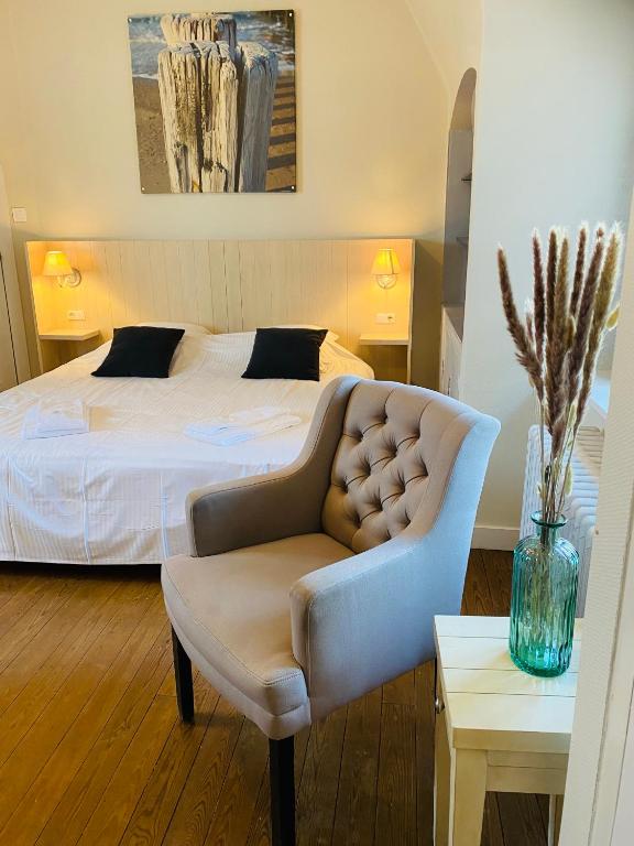 Postel nebo postele na pokoji v ubytování Villa La Dune - Ontbijt & parking inclusief