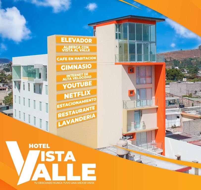 une affiche pour un hôtel dans des villas offrant une vue dans l'établissement hotel vista valle, à Tepic