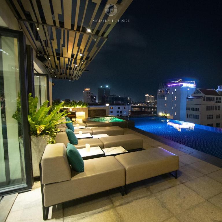 Posezení v ubytování Harmony Phnom Penh Hotel