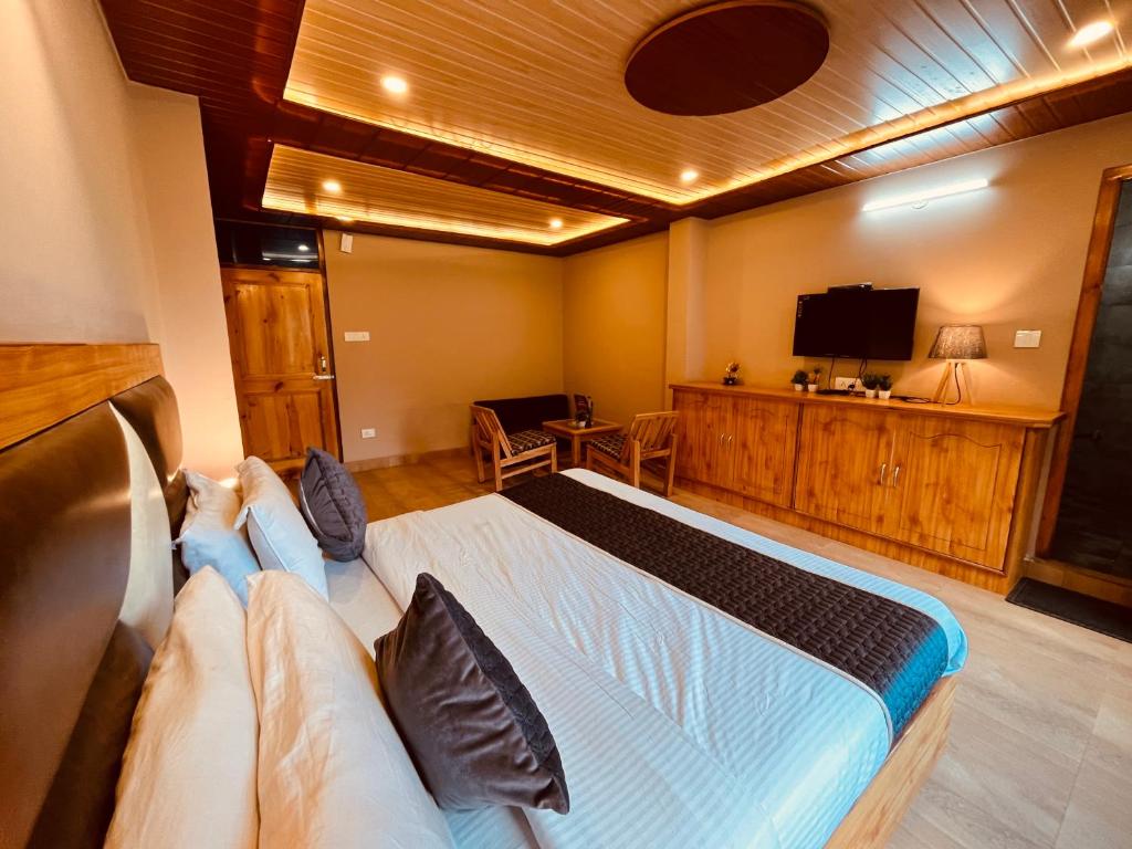 TV a/nebo společenská místnost v ubytování Sana cottage - Affordable Luxury Stay in Manali