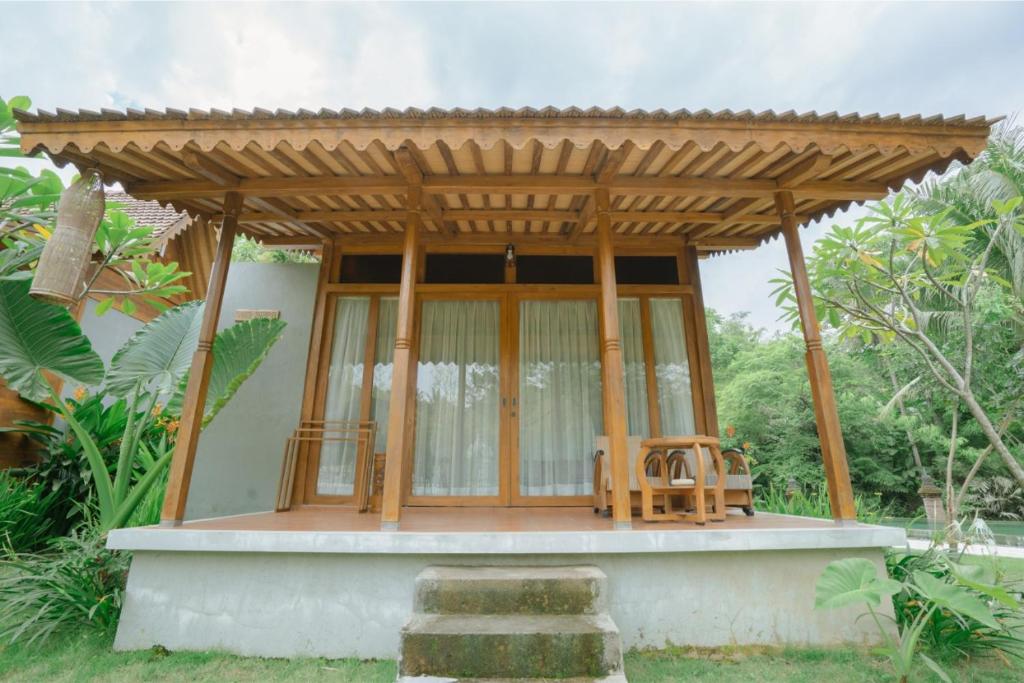 Balkón nebo terasa v ubytování Chandaka Borobudur