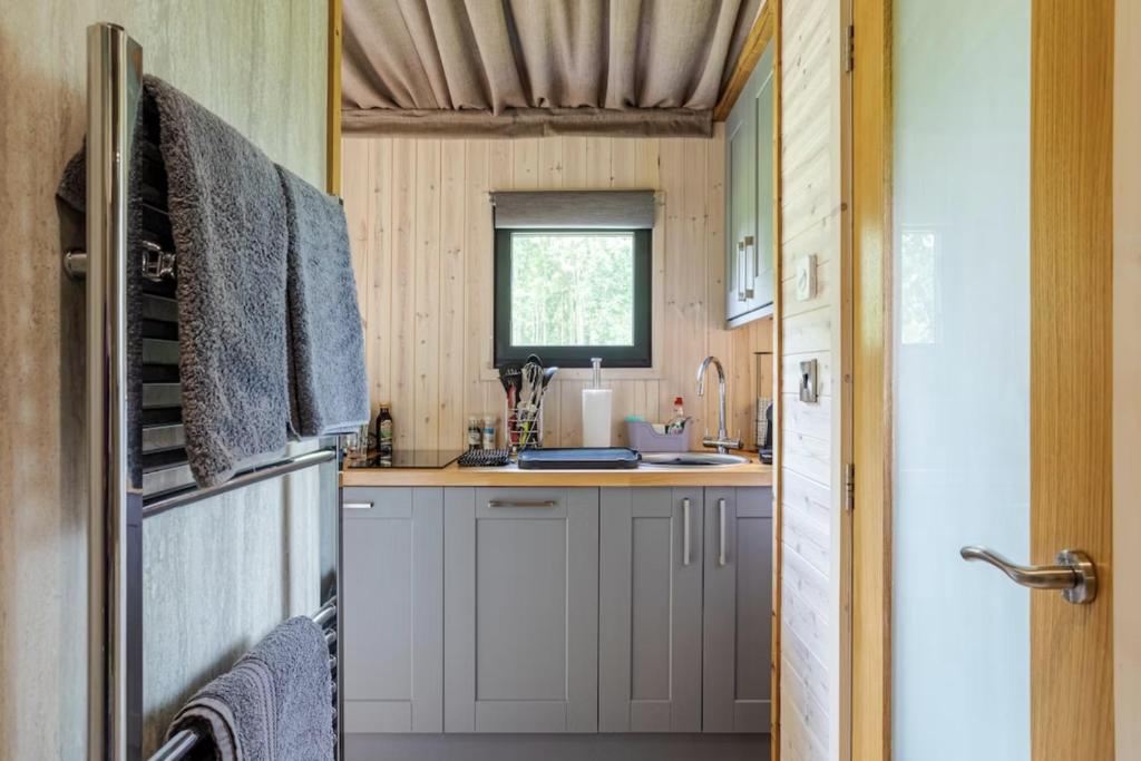 Kuchyň nebo kuchyňský kout v ubytování Riverside Cabins