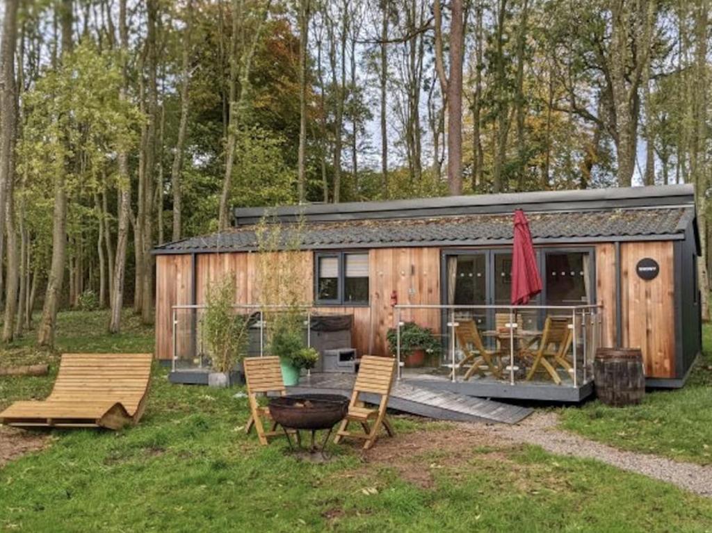 Zahrada ubytování Riverside Cabins