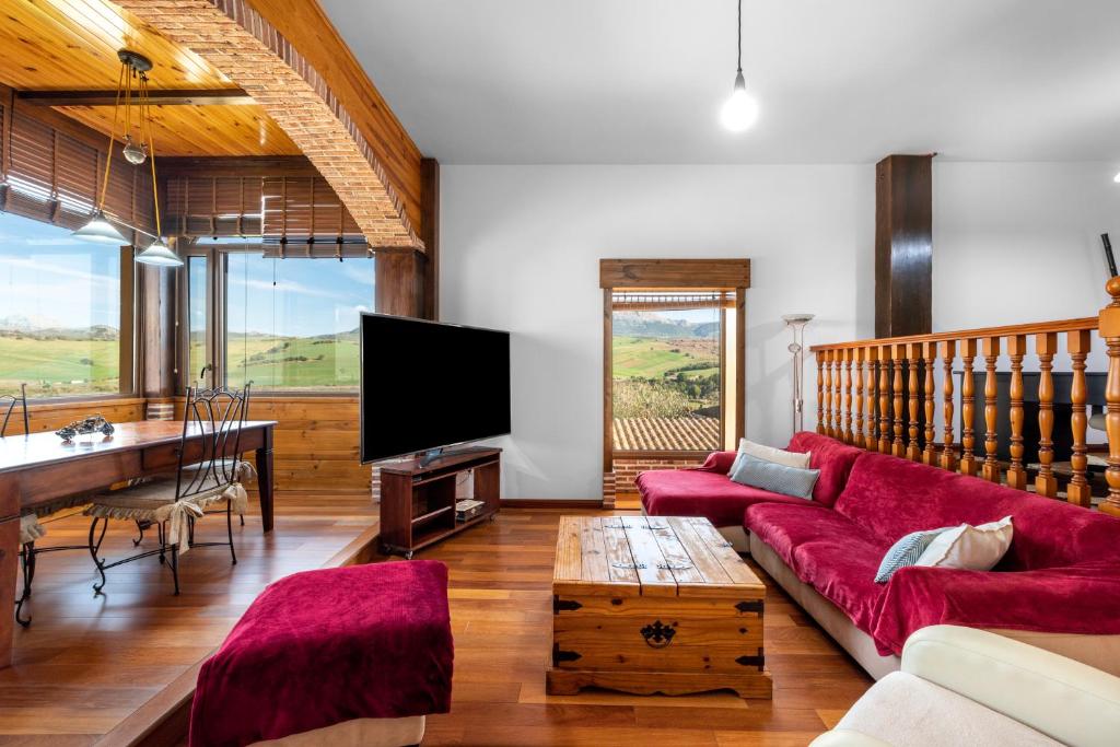 TV a/nebo společenská místnost v ubytování Casa rural Paradise Holidays