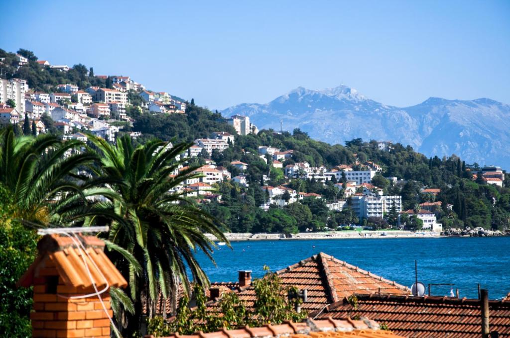 a view of a city and a body of water at Lucky Studios in Herceg-Novi