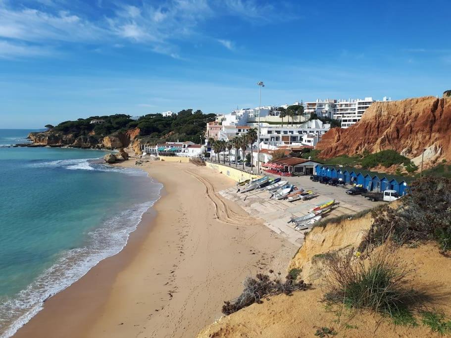 a view of a beach with houses and the ocean at Holidays in blue in Olhos de Água