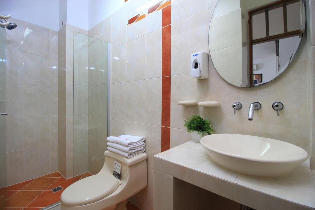 Koupelna v ubytování Hotel Emberá