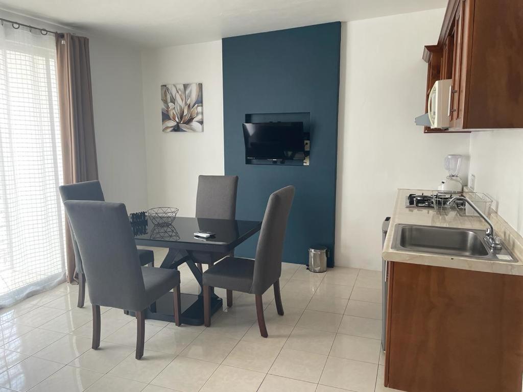 Kuchyň nebo kuchyňský kout v ubytování Hotel Real Villa