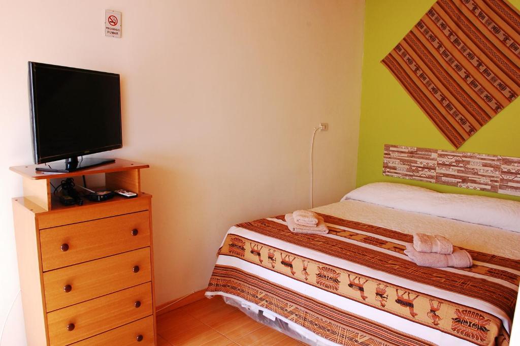 TV a/nebo společenská místnost v ubytování Hostal Pablito