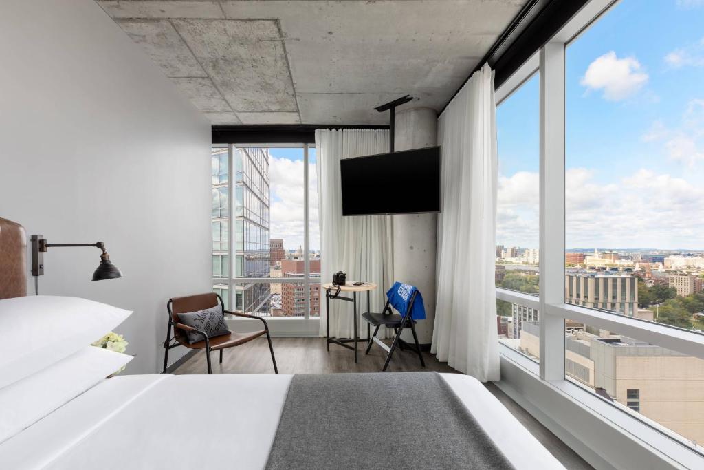 Moxy Boston Downtown - 剧院景观，客房，1皇后，城市景观