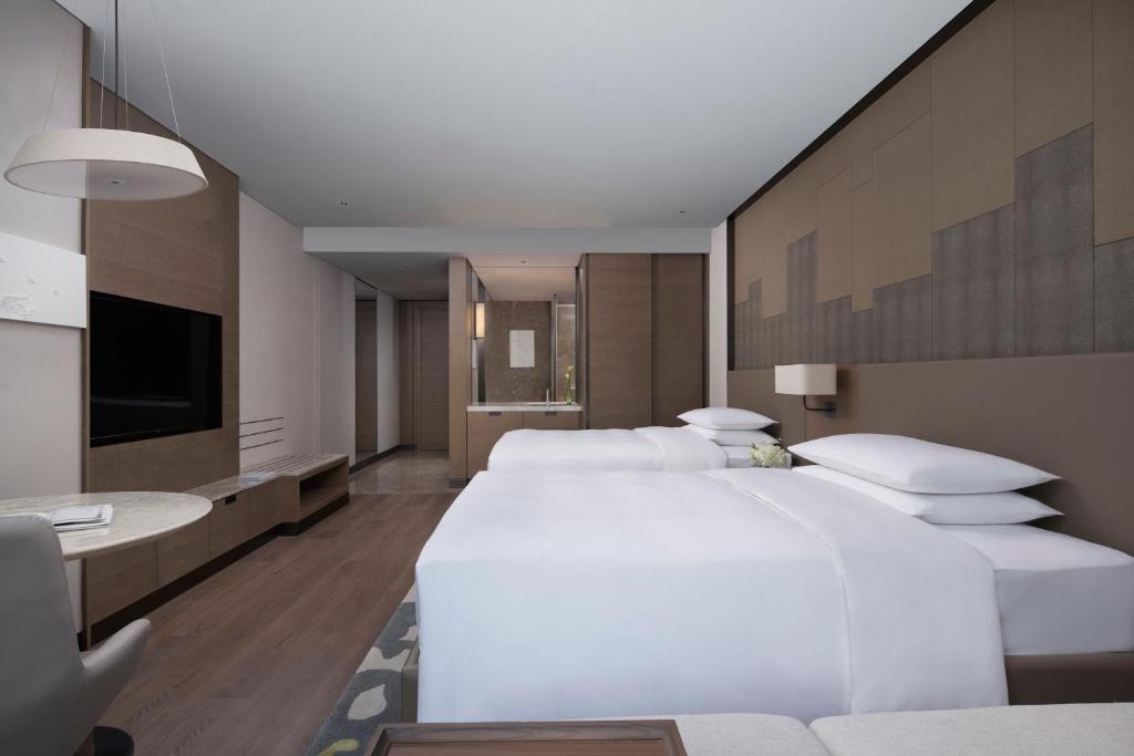 Wenzhou Marriott Hotel - Quarto Duplo Com 2 Camas De Casal E Vista Cidade