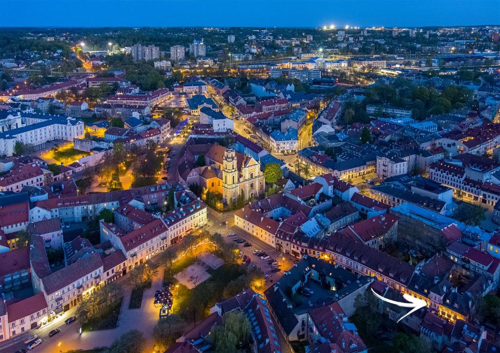 Nespecifikovaný výhled na destinaci Vilnius nebo výhled na město při pohledu z penzionu