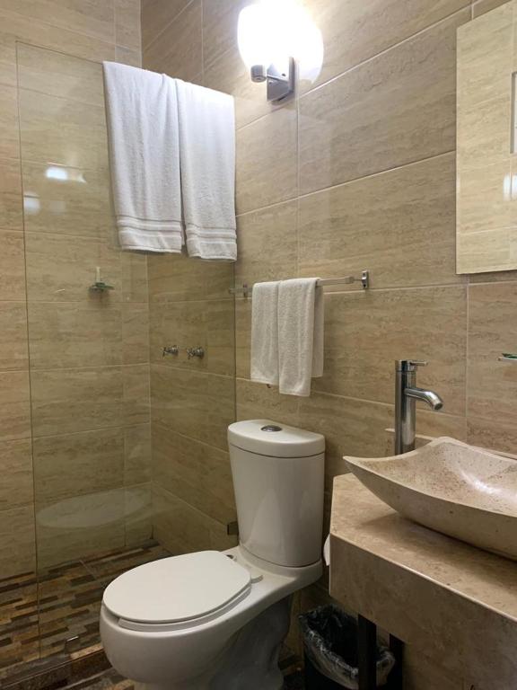 Koupelna v ubytování Hotel Boutique Rosa de Lima