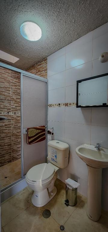 Koupelna v ubytování Casa huerta Stuber