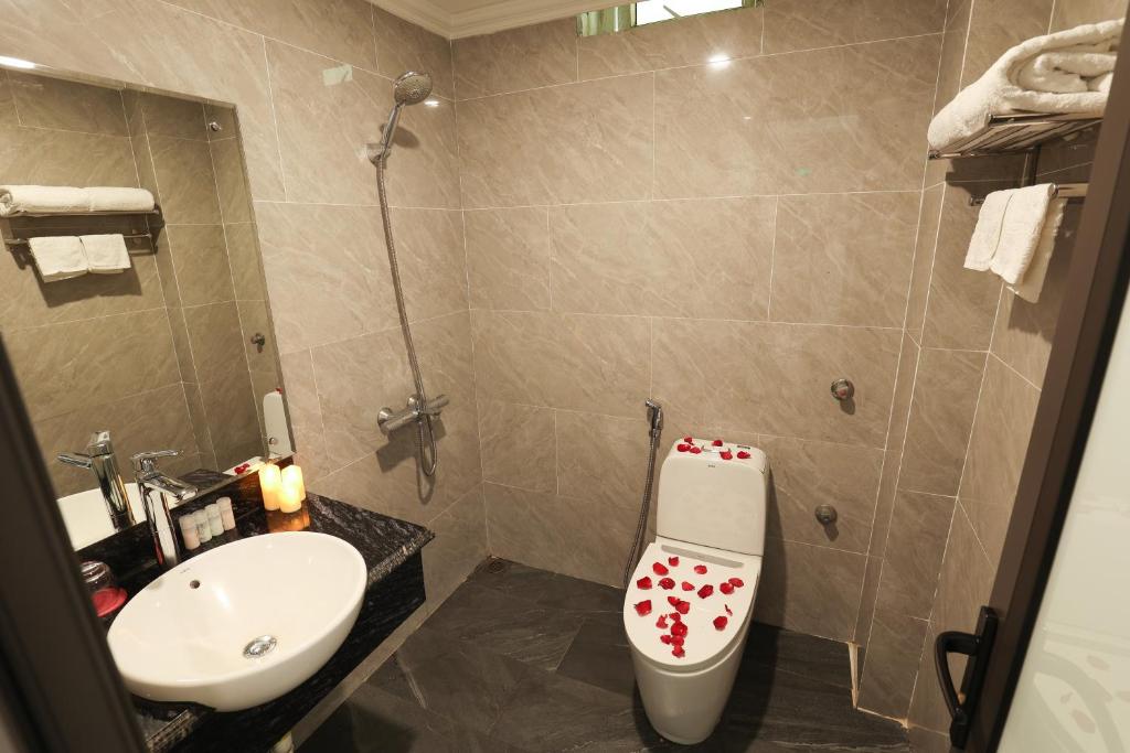 Koupelna v ubytování Hoàng Gia Xa La Boutique Hotel