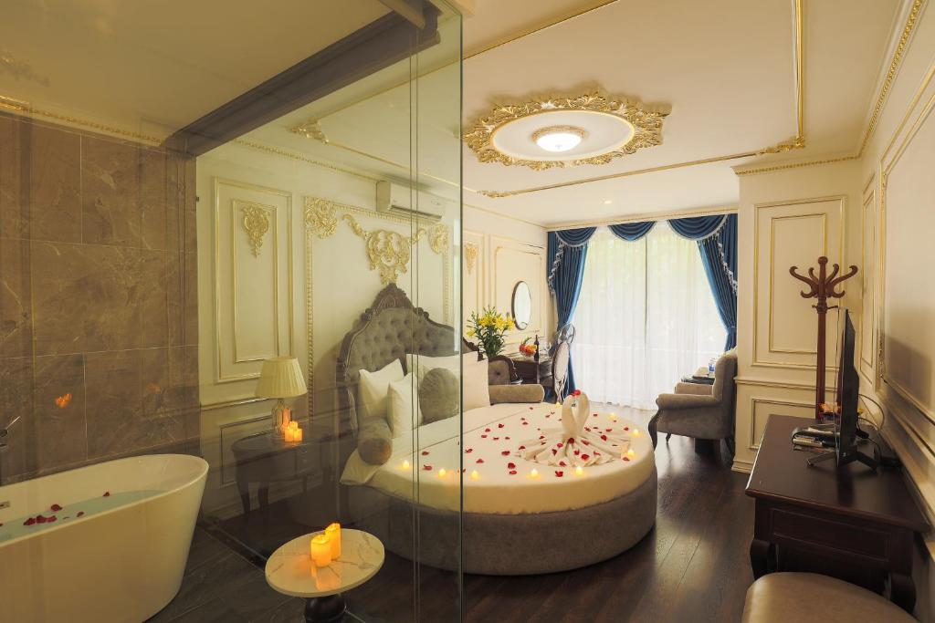 Koupelna v ubytování Hoàng Gia Xa La Boutique Hotel