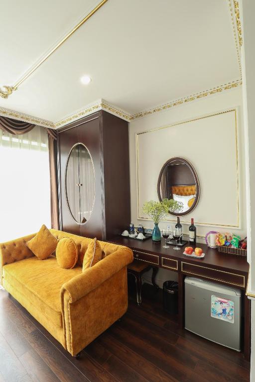 Posezení v ubytování Hoàng Gia Xa La Boutique Hotel