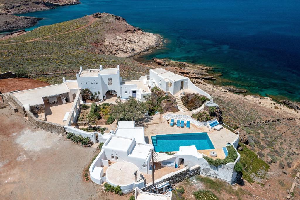 an aerial view of a villa with a swimming pool at Mykonos Citadel in Mikonos