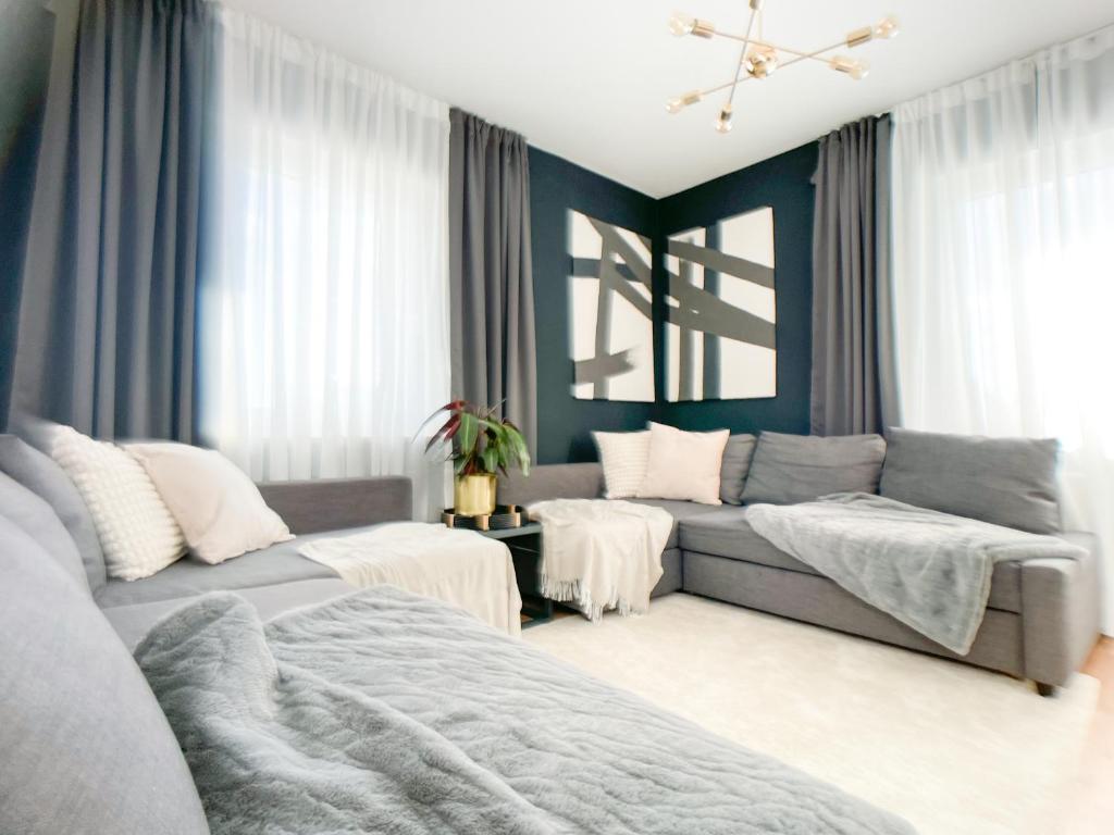 אזור ישיבה ב-M-Style 02 Apartment mit Balkon 24h Self-Check-In, Free Parking, Netflix