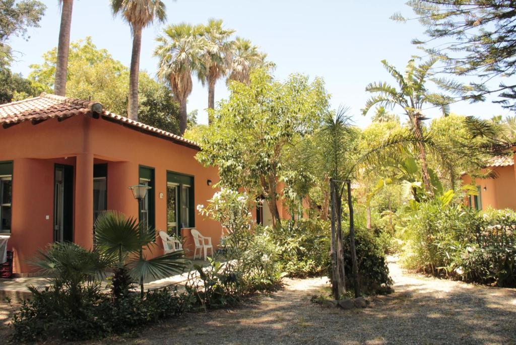 サン・ジョルジョにあるResidence le Palme Gardenのヤシの木が目の前に広がる家