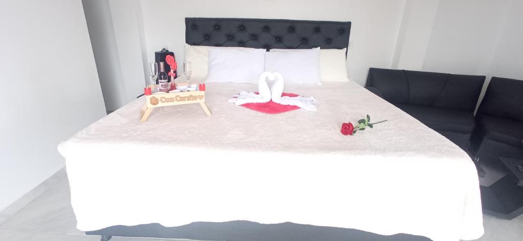 Uma cama ou camas num quarto em Cabaña lujo Oslo de luna