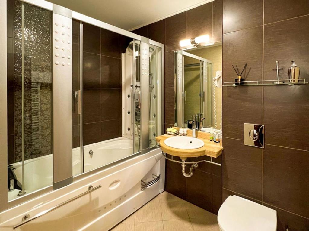 Koupelna v ubytování Hotel Dream