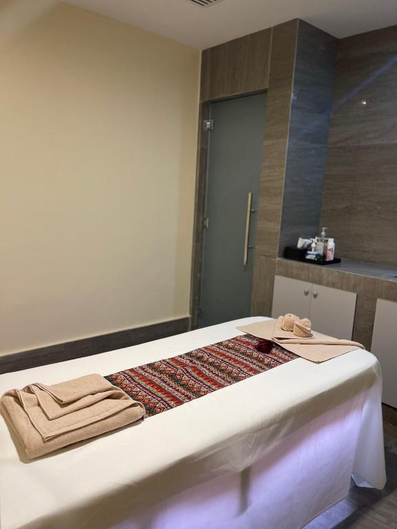Postel nebo postele na pokoji v ubytování Alberni Jabal Hafeet Hotel Al Ain
