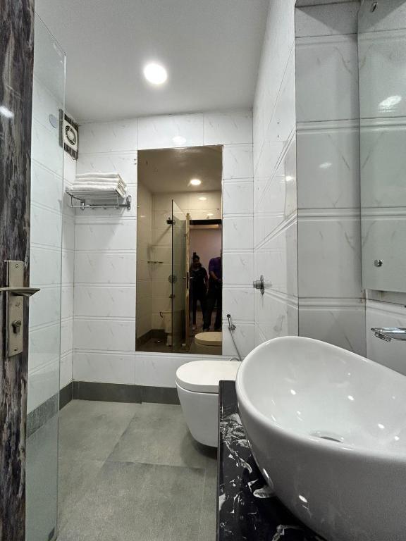 Koupelna v ubytování Hotel Cosmo - Karol Bagh