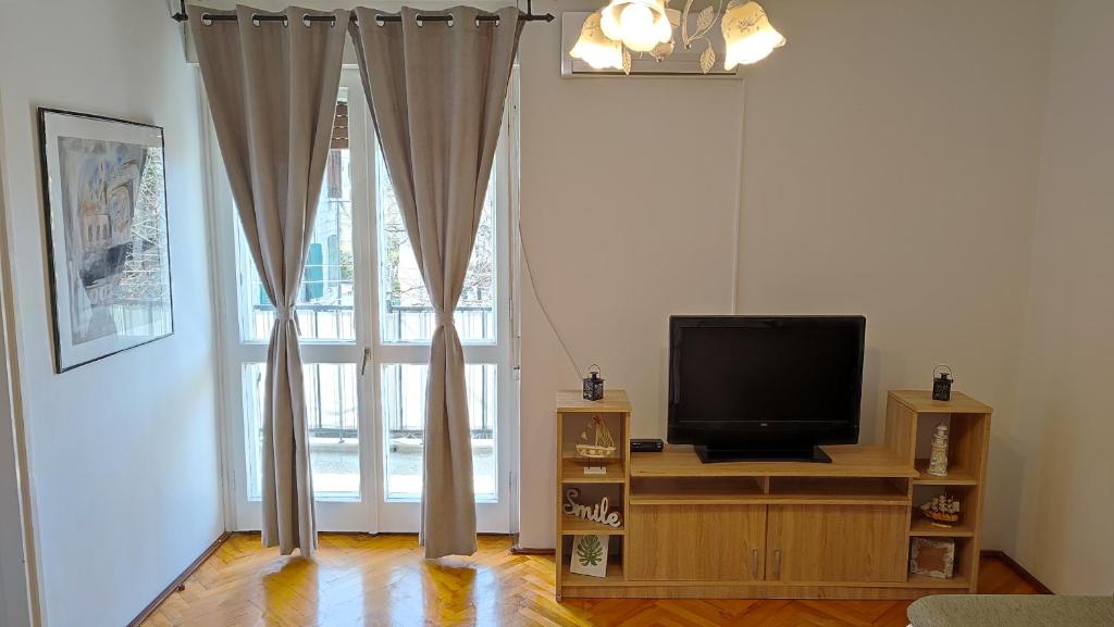 Televízia a/alebo spoločenská miestnosť v ubytovaní Deluxe Apartman Pervan
