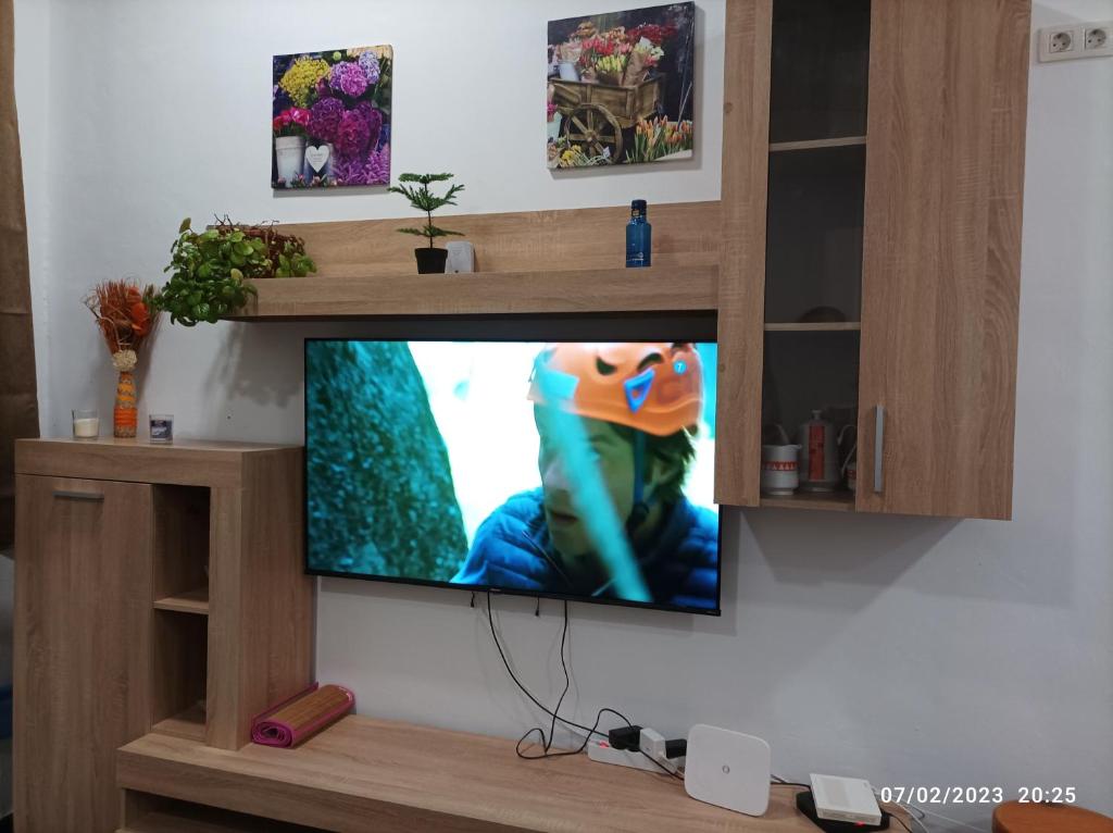 TV a/nebo společenská místnost v ubytování Casa La Isleta, entre el puerto y la playa Las Canteras