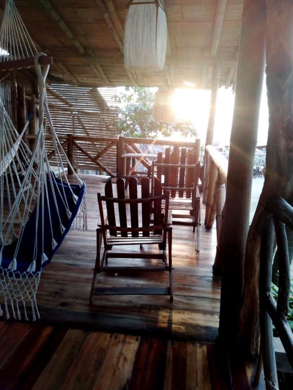 Balkón nebo terasa v ubytování Hostal Olmito Canoa