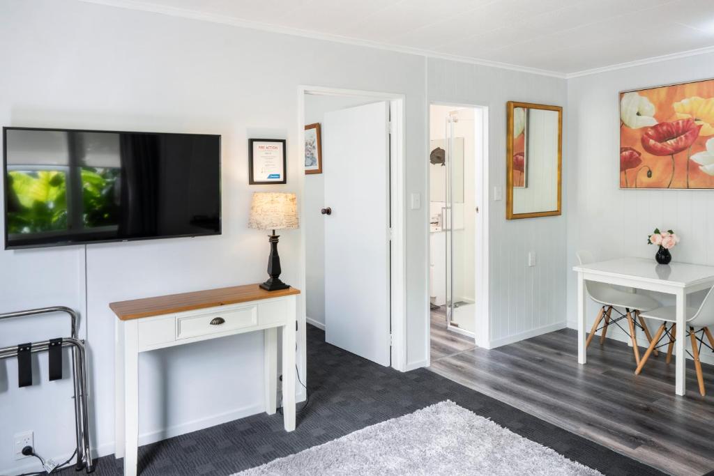 TV a/nebo společenská místnost v ubytování Dunrovin Motel