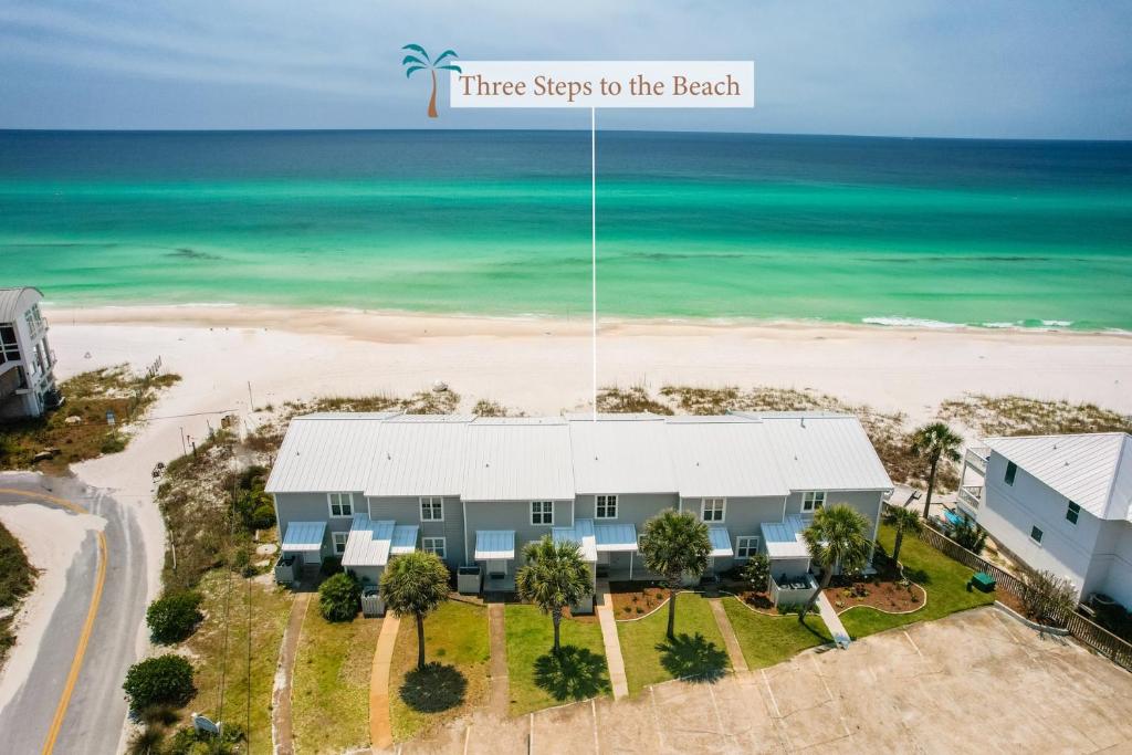an aerial view of three steps to the beach at Three Steps to the Beach Townhouse in Inlet Beach