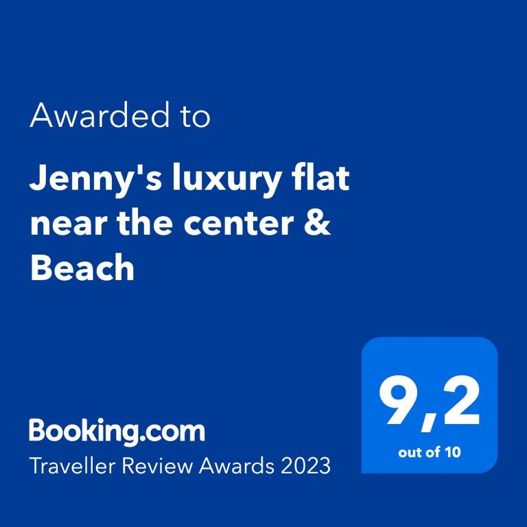 a screenshot of a cell phone with the text wanted to jammys luxury flat at Jenny's luxury flat near the center & Beach in Kalamata