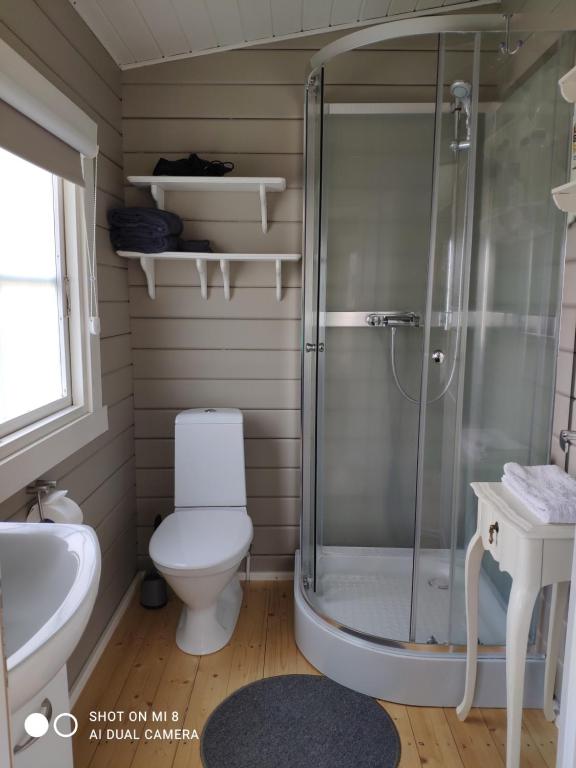 Koupelna v ubytování Laugar Guesthouse