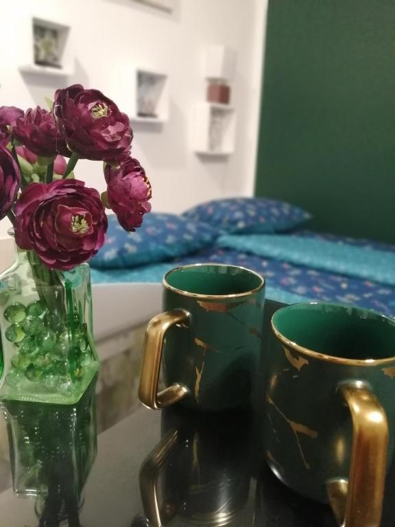 Postel nebo postele na pokoji v ubytování Hanna apartman